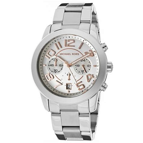 michael kors mk5725 silver chronograph watch|Michael Kors MK5725 Mercer Silver Dial Stainless Steel .